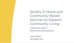 NQF Report: Quality in Home and Community-Based Services to Support Community Living